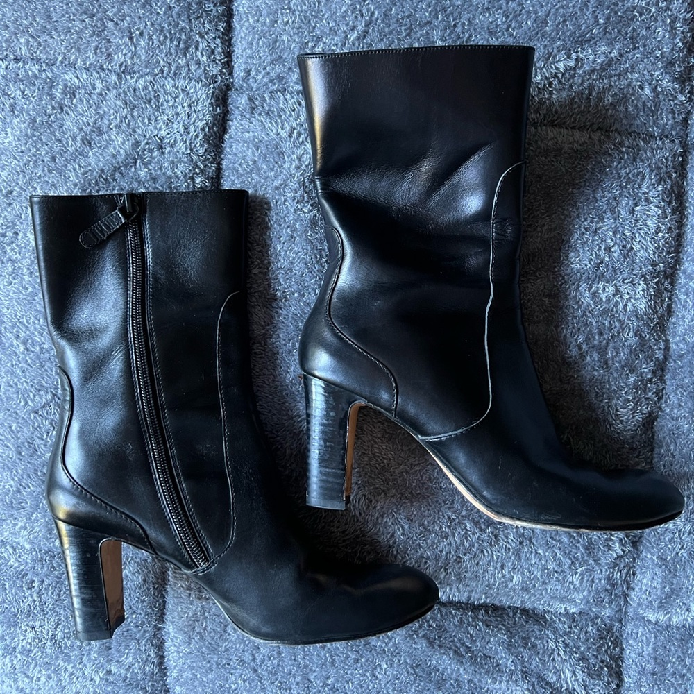 Cole Haan Harper mid calf boots, black size 7 1/2B